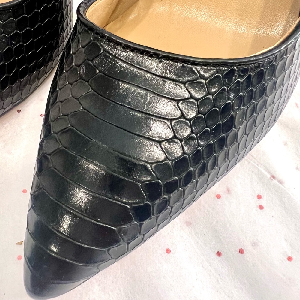 Ann Taylor Black Snakeskin Heels